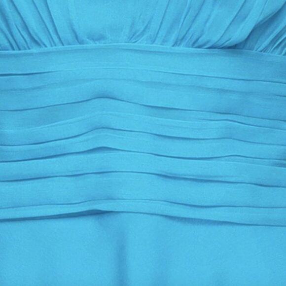 Emilio Pucci Gathered silk and cotton blend chiffon top azure size 8 - Picture 3 of 14